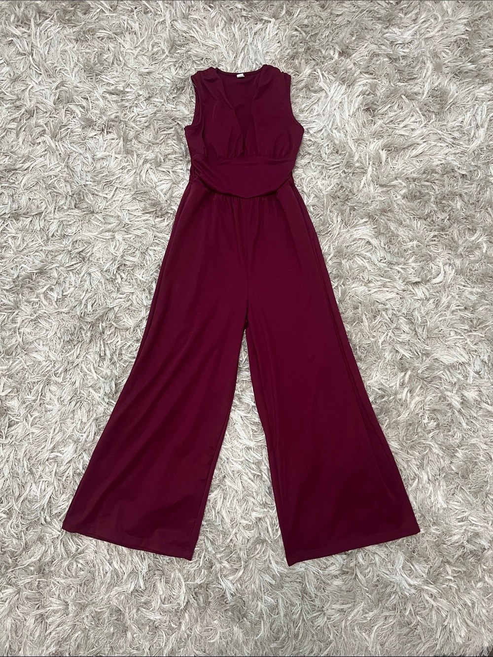 HALARA Sleeveless Wide-Leg Jumpsuit in Wine
